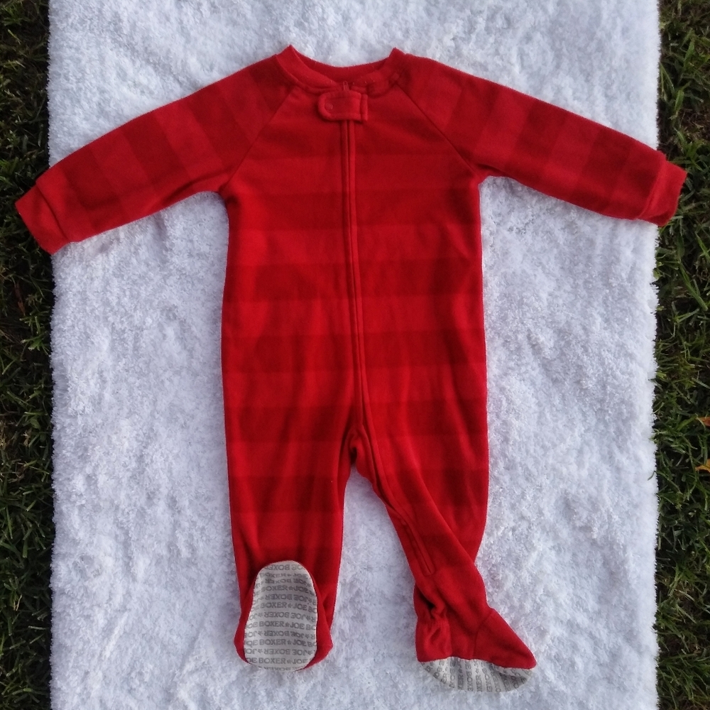 Joe Boxer - Striped Red Footie Pajama